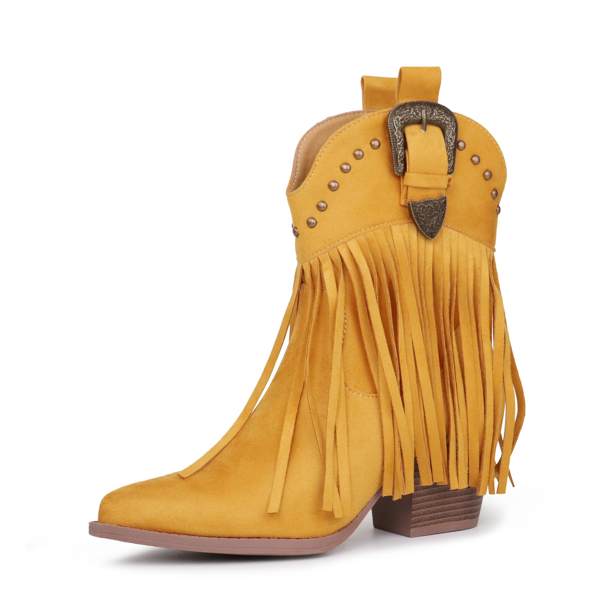 Hawkwell Botines de vaquero con flecos para mujer