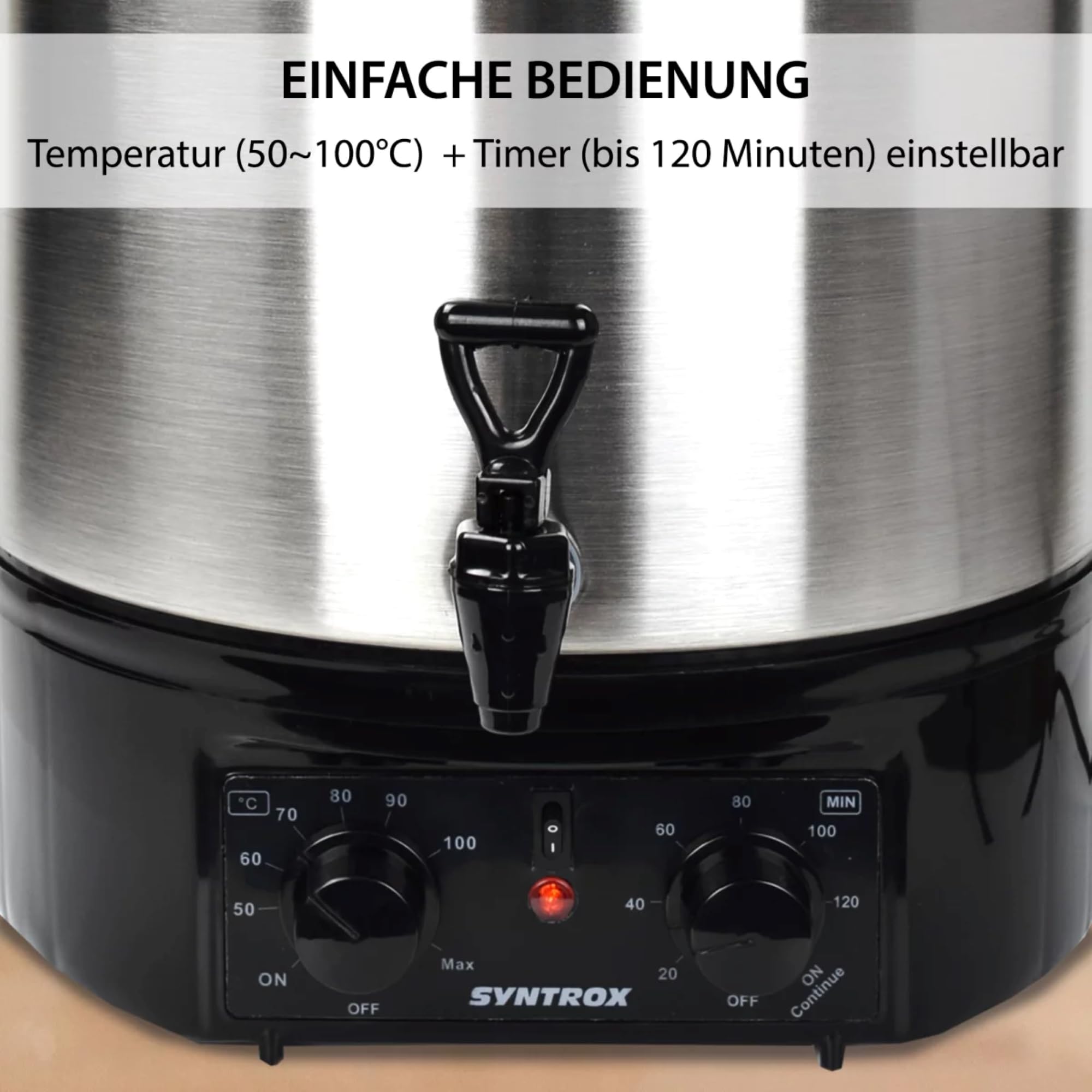 Syntrox Germany Einkochautomat Glühweinkocher 27 Liter Edelstahl 2000 Watt
