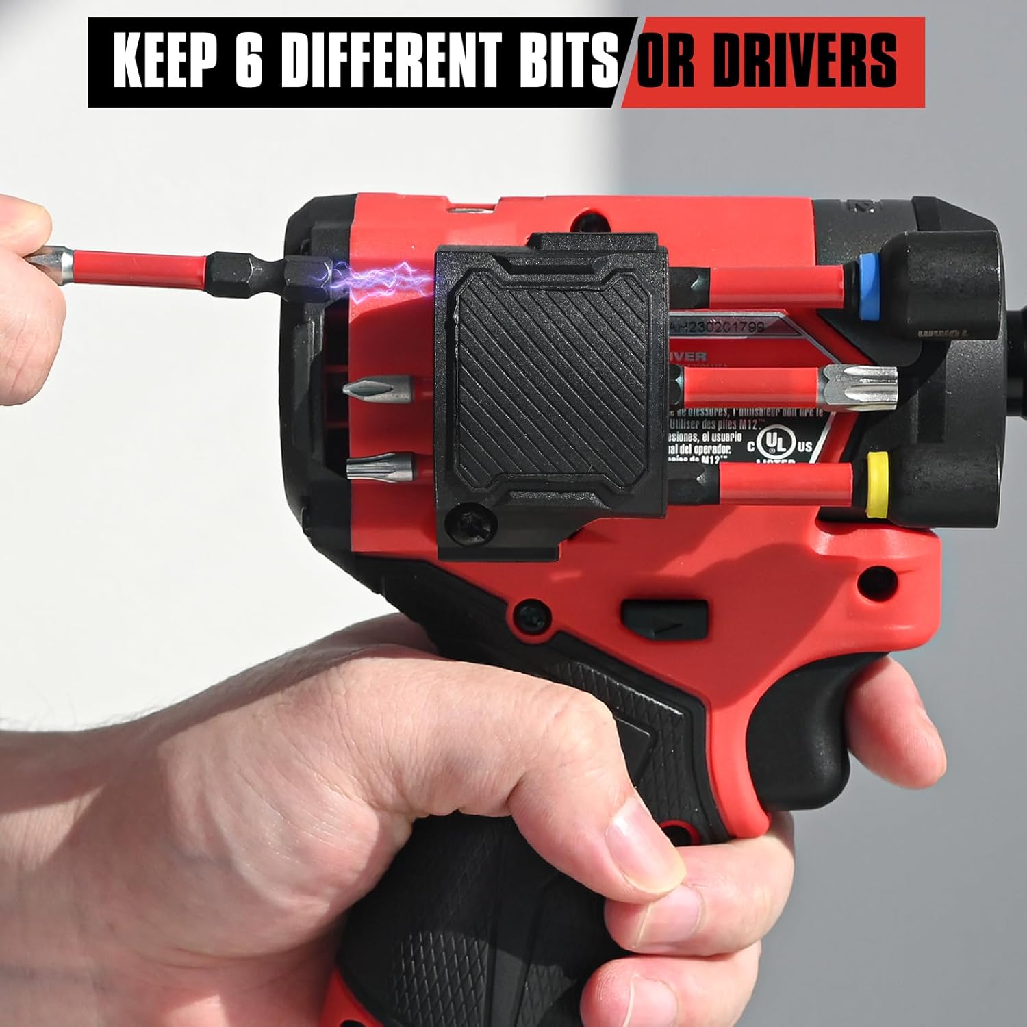 Bit Holder for Milwaukee M12 Impact Driver, Magnetic Tool Holder with Two Screws