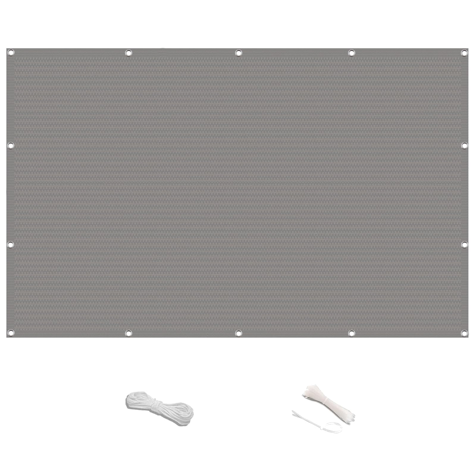 Balkon Sichtschutz Balkonabdeckung 115 x 880 cm UV Und Witterungsbeständigkeit Blickdichte Balkonbespannung Balkon Sichtschutz HDPE mit Kabelbinder für Terrassen, Grau