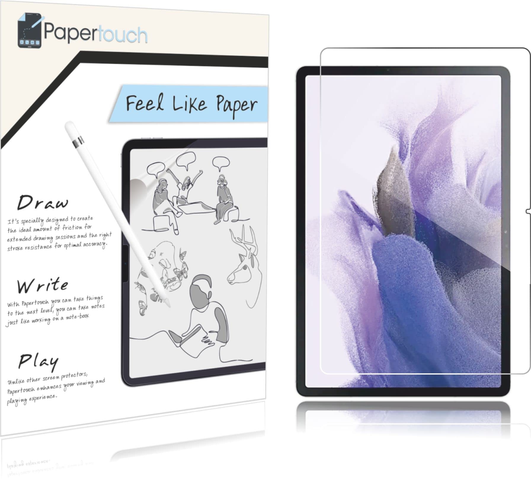 Papertouch 9H Hardness Unbreakable Screen Guard Protector Compatible With Samsung Galaxy Tab S7 FE Tablet - Glass-Like (Pack of 1) (B0B28RCX45) Amazon Price History, Amazon Price Tracker