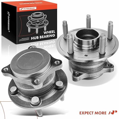 Miniatura 9 de A-Premium 2 rodamientos de rueda trasera y conjunto de cubo con 5 lengüetas compatibles con Chevrolet Cruze 2016 2017 2018 2019