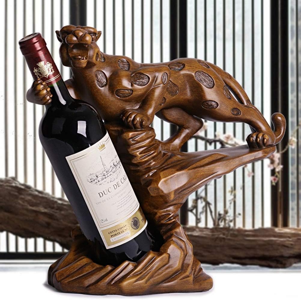 Wine Holder Cheetah Style Wine Rack Personality Home Kitchen Restaurant Wine Rack Resin Countertop Cabinet Cellar Narrow