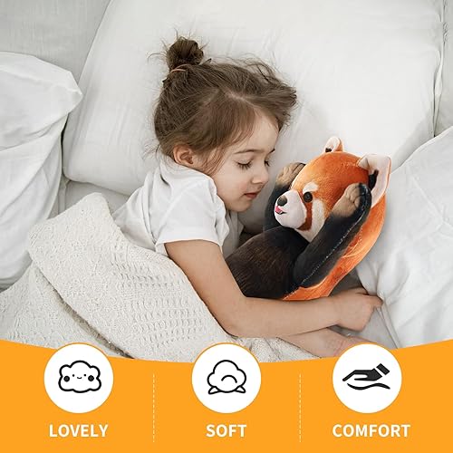 Miniatura 5 de Almohada de peluche de panda rojo, suave panda pequeño para niñas, juguetes de peluche Kawaii, decoración de muñecas, regalo para niños y niñas (20
