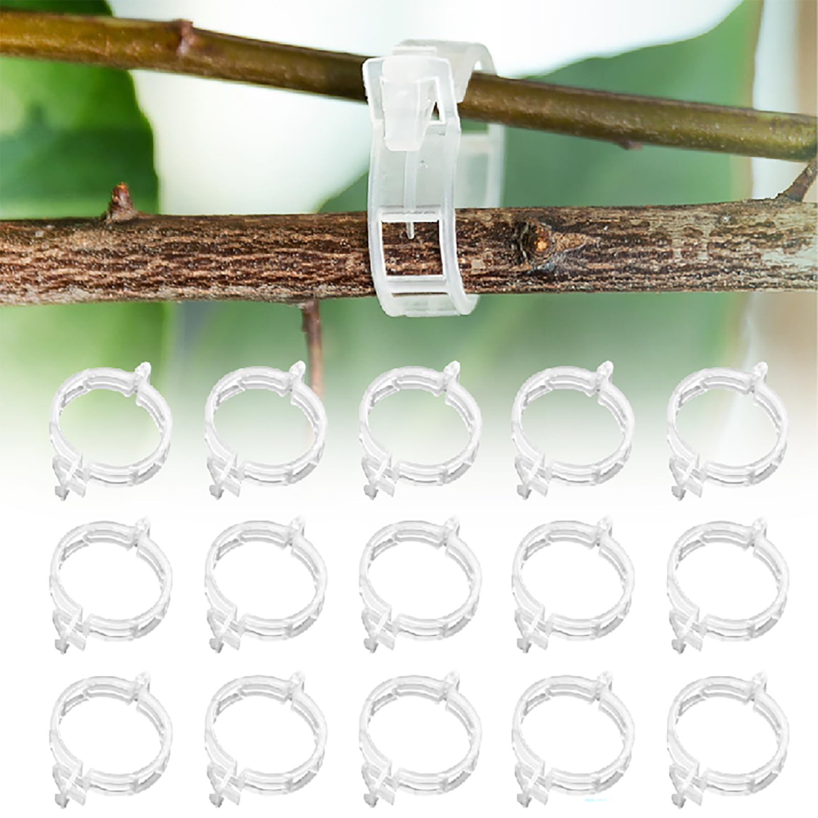 Secured Plastic Plant Clip, 2025 Upgraded Plant Support Clips Reusable Garden Clips, Plant Support Clips Garden Climbing Vines Fixing Clip Trellis Clips Climbing Tomato Clips (White, 50pcs)