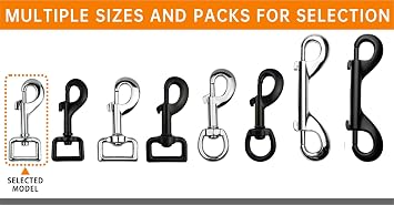 Garwor Heavy Duty Chrome Swivel Snap Hooks with Spring 3/4 4 Pcs,Trigger Clip Snaps Dog Leashes Key Chain for Linking Pet Leash & Collar, Purse Straps,DIY Crafts