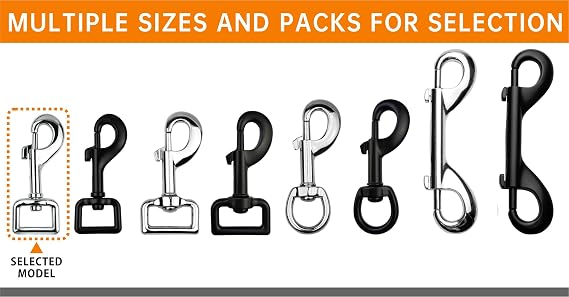 Garwor Heavy Duty Chrome Swivel Snap Hooks with Spring 3/4 4 Pcs,Trigger Clip Snaps Dog Leashes Key Chain for Linking Pet Leash & Collar, Purse Straps,DIY Crafts