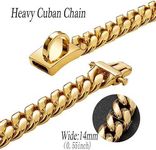 Miniatura 2 de Collar de perro personalizado chapado en oro de 18 quilates para perros pequeños, medianos y grandes, collar de acero inoxidable con eslabones