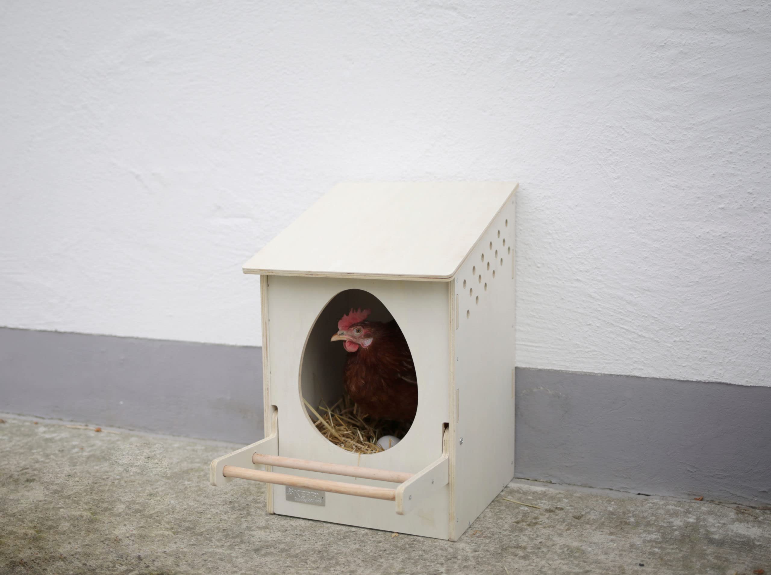 Kerbl Hobbyfarming Nido per Galline Ovaiole, 1 Scomparto, Scatola per Galline Ovaiole, Contenitore per Uova, 51x34x53 cm, Legno, Polli, Galline Ovaiole, Adatto al Montaggio a Parete