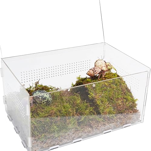 Hermit Crab Cage, Hermit Crab Starter Kit with Tank and 2QT Substrate and a 8 Inch Hideout