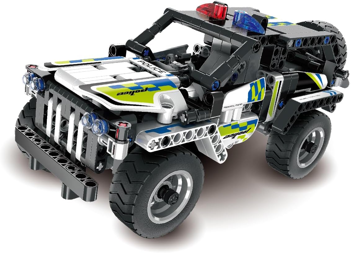 iM.Master Pull Back Racing Police Motorbike, 193 Piece (Can Combine with 5805)