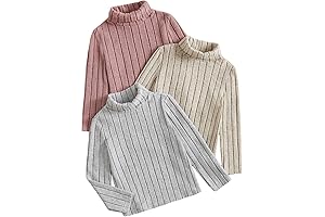 Girls' Mock Turtleneck Tops (3-Pack)