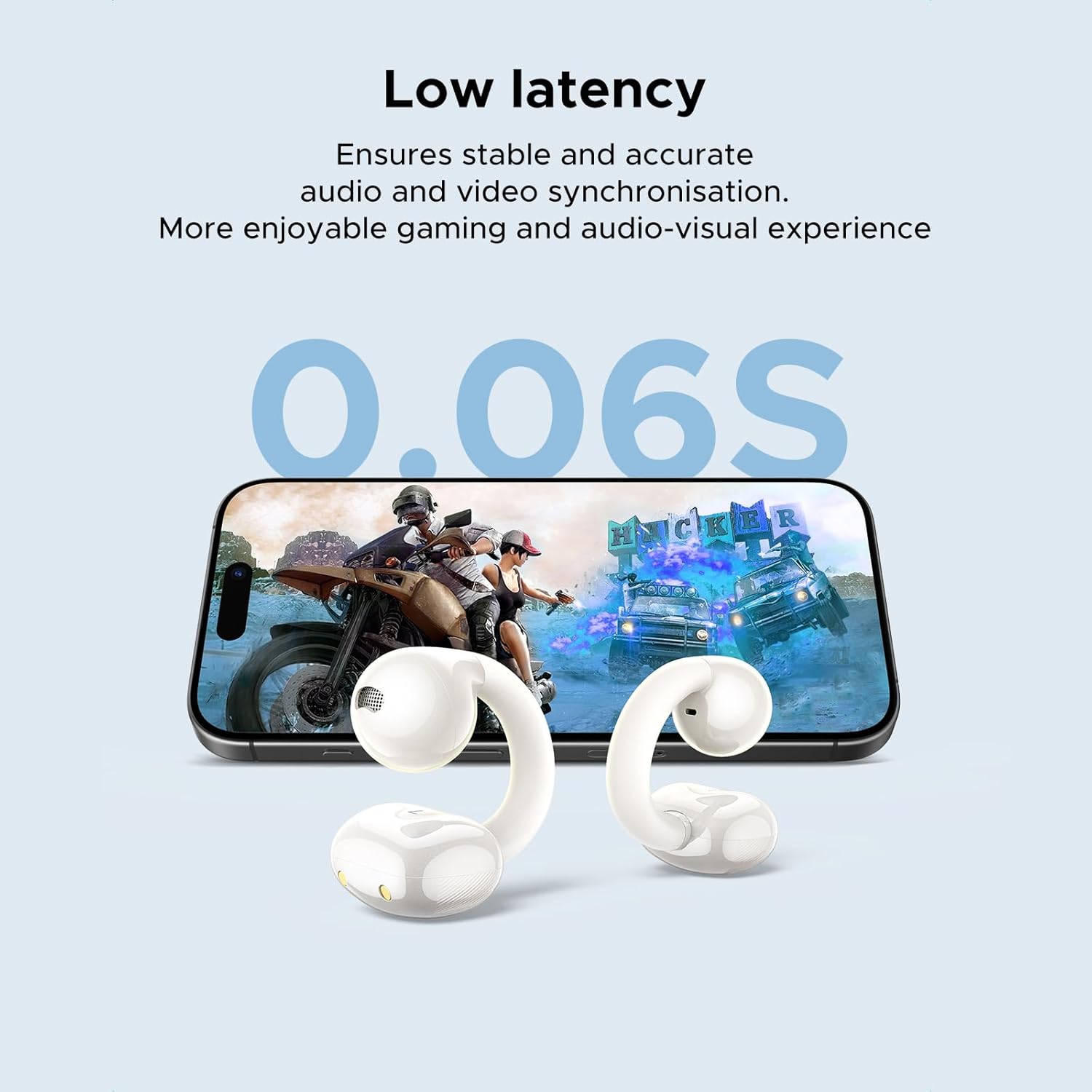 UGREEN HiTune S3 Open Ear Earbuds Bluetooth 5.4 Clip On Wireless Headphones ENC Mic for Clear Calls 30H Playtime IPX5 Waterproof Earphones for Running Workout, Cyclists, Compatible with iPhone, White