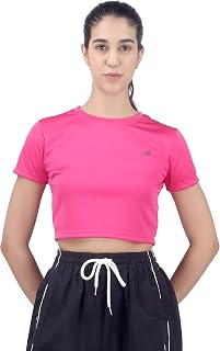 Amazon Brand - INKAST Women Solid Fitted T-Shirt | Active Wear Crop Tops | Casual Sport Wear | Gym | Training | Running | ... Price In India