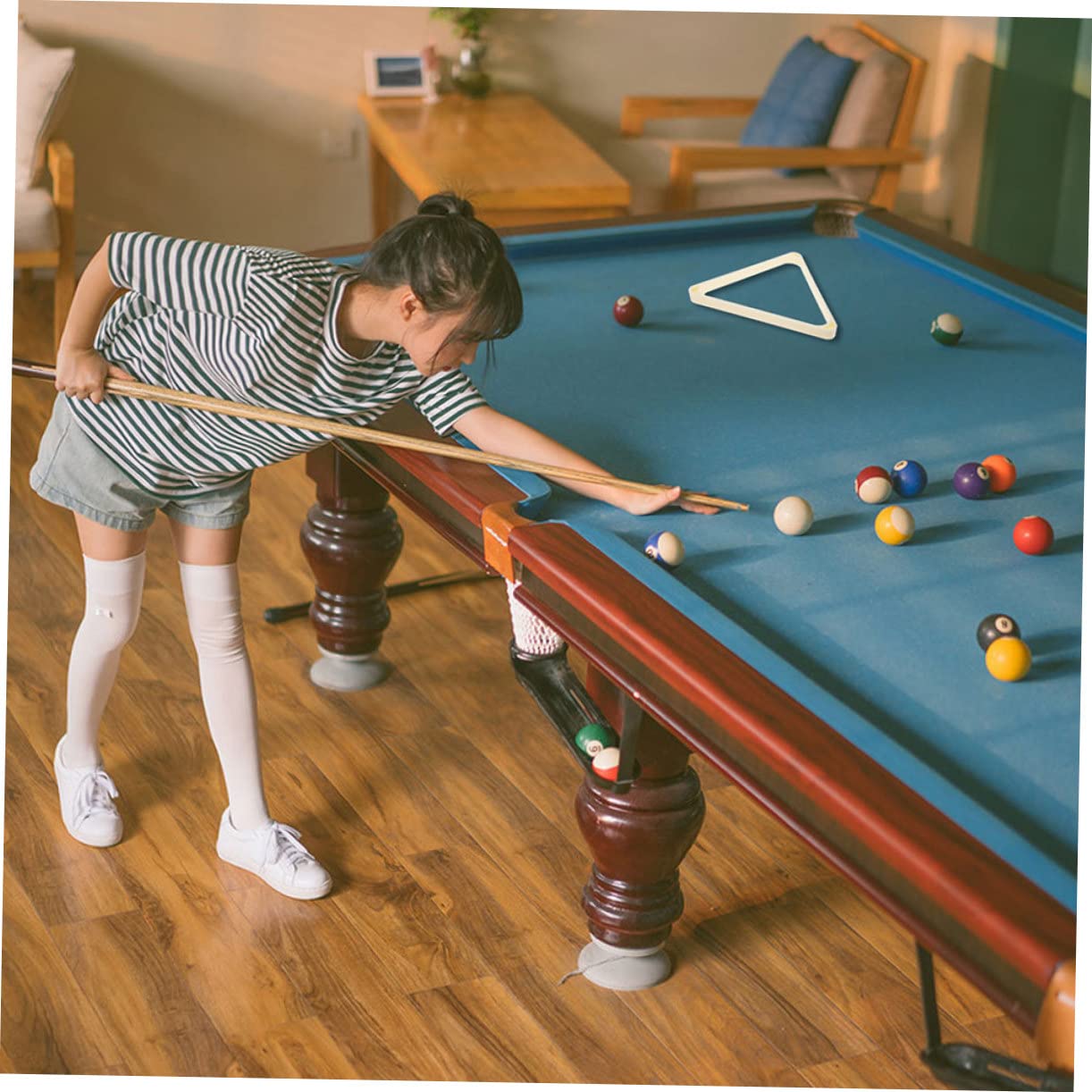 balacoo Merican Style Billiard Ball Triangle Rack 2pcs Plastic Pool Ball Rack High Grade Plastic Sturdy Holder for Home