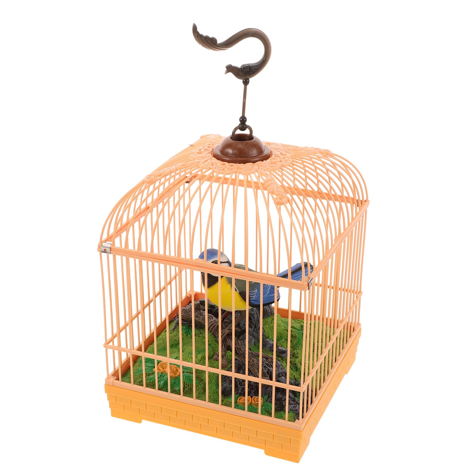 Mikinona Juguete Interactivo de Pájaro en Jaula Pequeña Activado por Sonido con Canto y Movimientos Realistas Diseño Portátil Decorativo Adultos sin Pilas Juguete Electrónico con