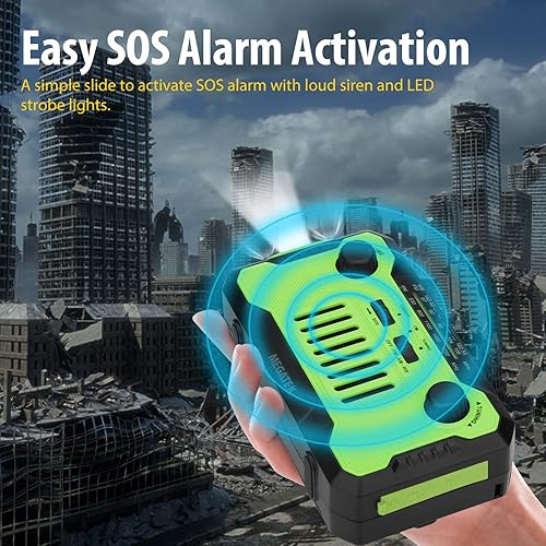 Miniatura 3 de Megatek NOAA Radio meteorológica de emergencia con cargador de teléfono de 5000 mAh, manivela manualsolarradio de supervivencia alimentada por