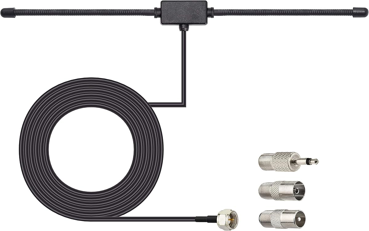 FM Radio Dipole Antenna for Stereo Receiver Indoor Pioneer Onkyo Yamaha Marantz Bose Wave Music System Home FM Radio AV Audio Video Home Theater Receiver