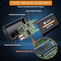 Vista 3 de Neoteck Convertidor de Cable Óptico a RCA DAC con Circuito Integrado de Amplificador de Audio Integrado 192kHz SPDIF a RCA Convertidor Digital a