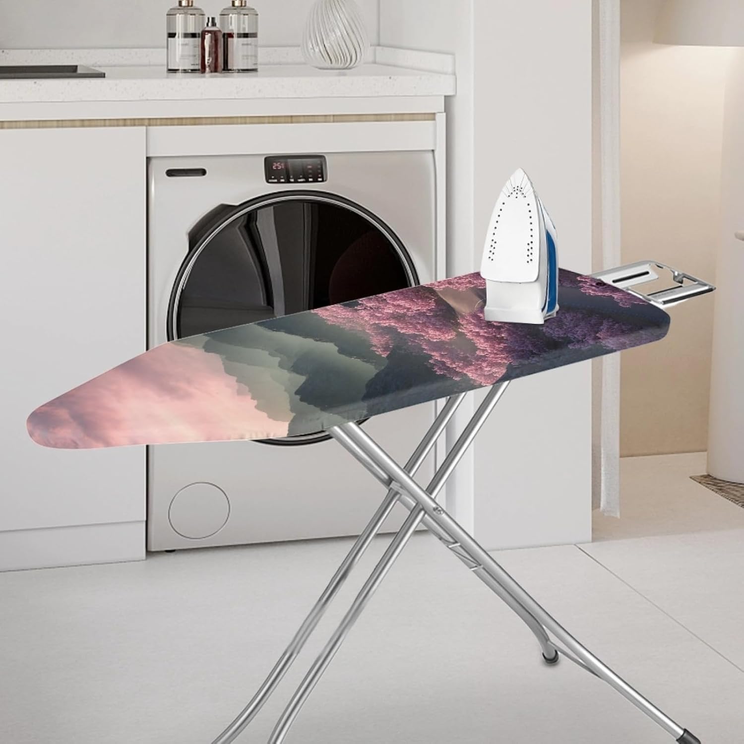 Padded Ironing Board Covers 18 X 49 Sakura Road Ironing Board Pad and Cover Thick Replacement Drawstring Tightening & Lock, Easy Fit, Scorch & Stain Resistant, Non Slip