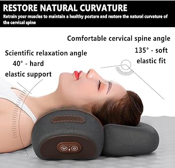 Artuvate Fisiorest 3 in 1 Neck Massager Pillow, Core Hero 3-in-1 Neck Massage Pillow, Deep Massage and Relaxation, with Heat, with Traction for Sleep Aid, Relieve Muscle Tension