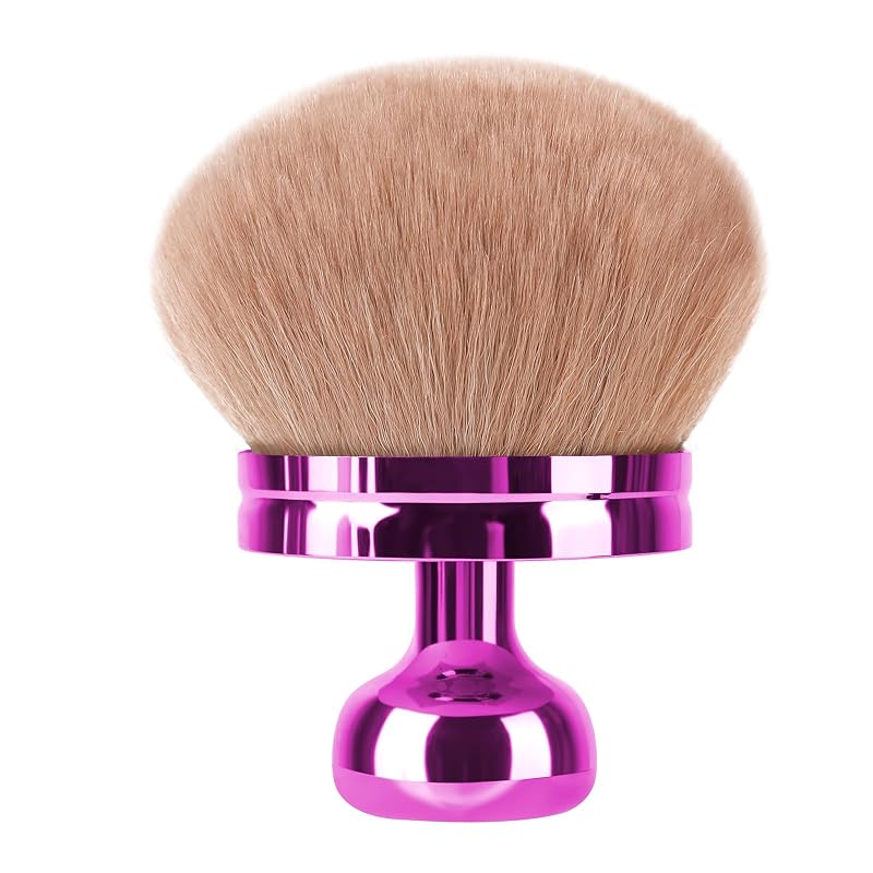Pincel corporal extragrande TOSOUATOP para maquiagem, cabeça redonda de 8,38 cm, Pink-Brown