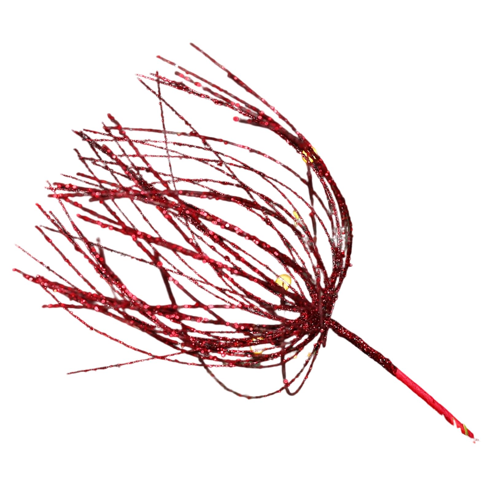 Carotoe Red Festival Tree Top Ornament Glittering Artificial Branch Christmas Trees Decoration For Festival Celebration Glittering Line Christmas Tree Top