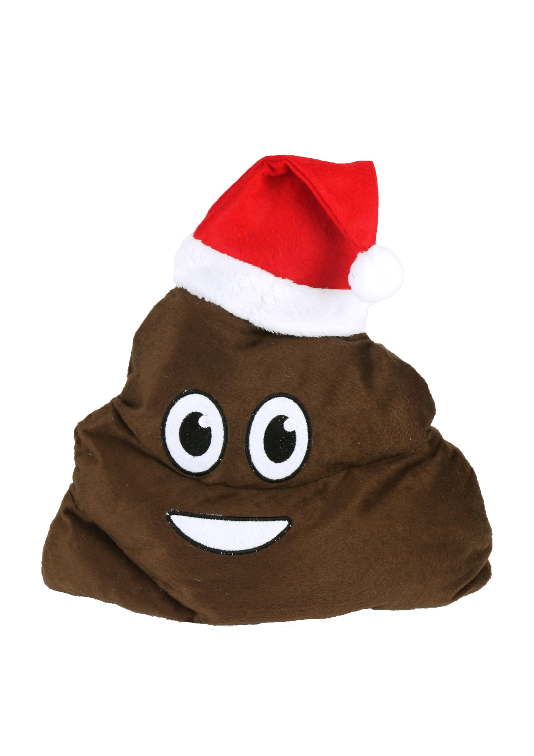 HENBRANDT Single Adult Christmas Poop Head Novelty Plush Fake Poo with Santa Hat 30cm, Brown