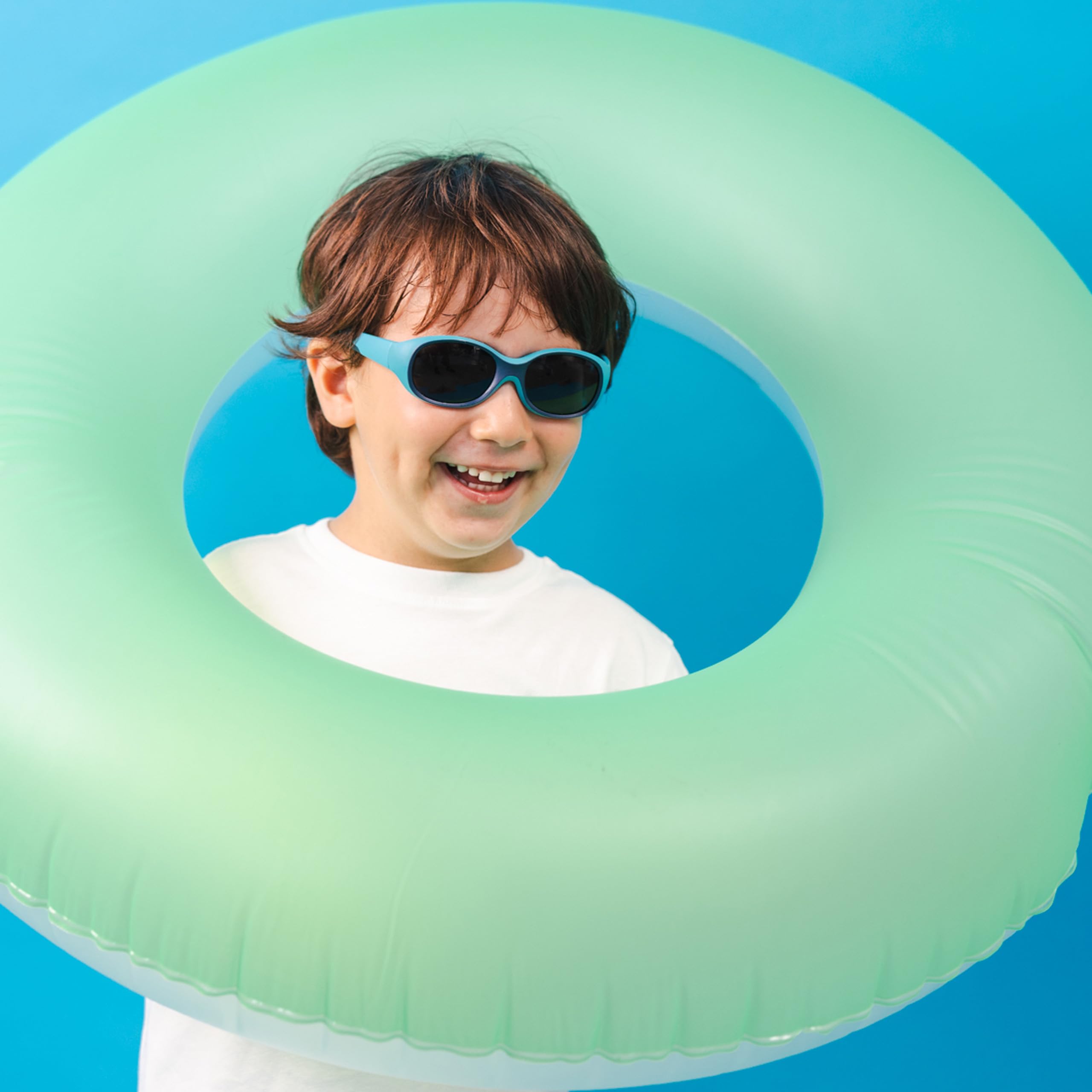 Kiddus Lunettes de Soleil Fille et Garçon, UV400 CAT3 Protection 100% UVA UVB, Monture Incassable Flexible Monobloc, Avec Bande Ajustable, Légères et Sans BPA