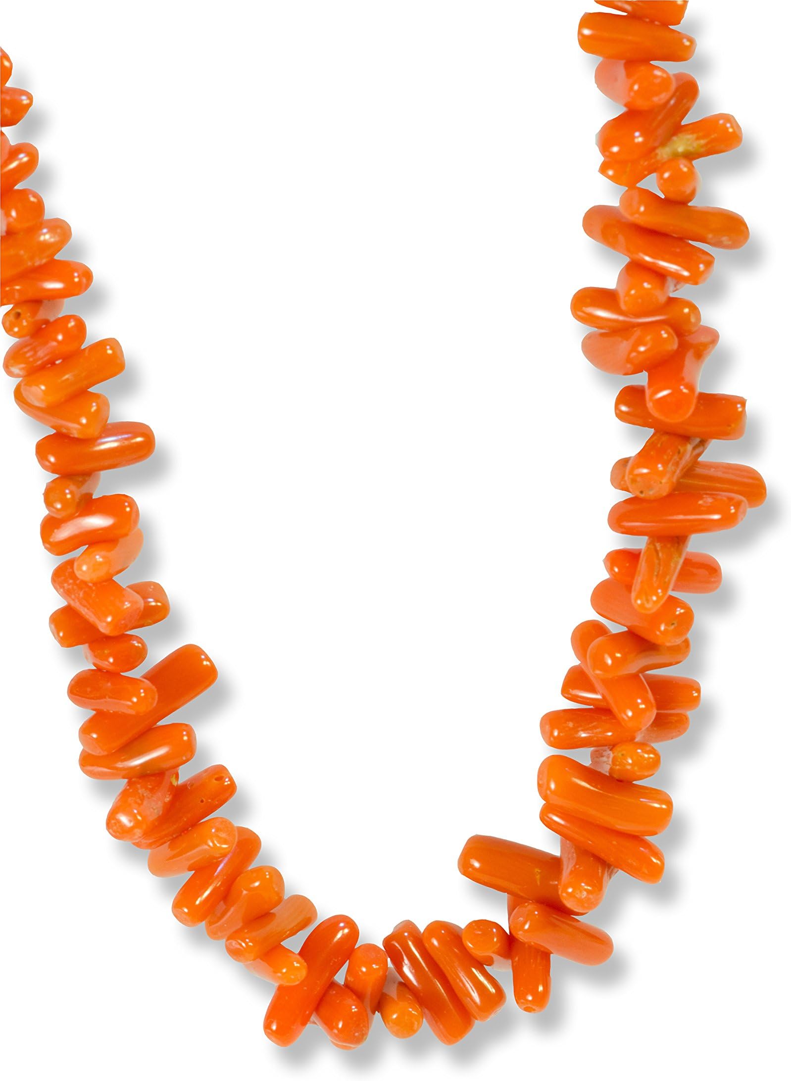 Italian Corallium Rubrum Beads Necklace 21in - Genuine Mediterranean Red Coral