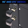 Adaptador HDMI 2.1 de 90 grados 8K, paquete de 2, (hacia arriba y hacia abajo) conector HDMI en ángulo recto macho a hembra, extensor conector HDMI en forma de L compatible con 8K@60Hz, 4K@120Hz para Google Chrome Cast, Roku Stick, TV de pared, laptop y PC 7