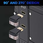 8K 90 Degré HDMI 2.1 Adaptateur 2 Emballer, monter et descendre Angle droit HDMI Hommes à femmes HDMI L-Shaped Connector Extender Support 8K@60Hz,4K@120Hz pour Google Chrome Cast, Roku Stick, Mur TV, Ordinateur portable et PC