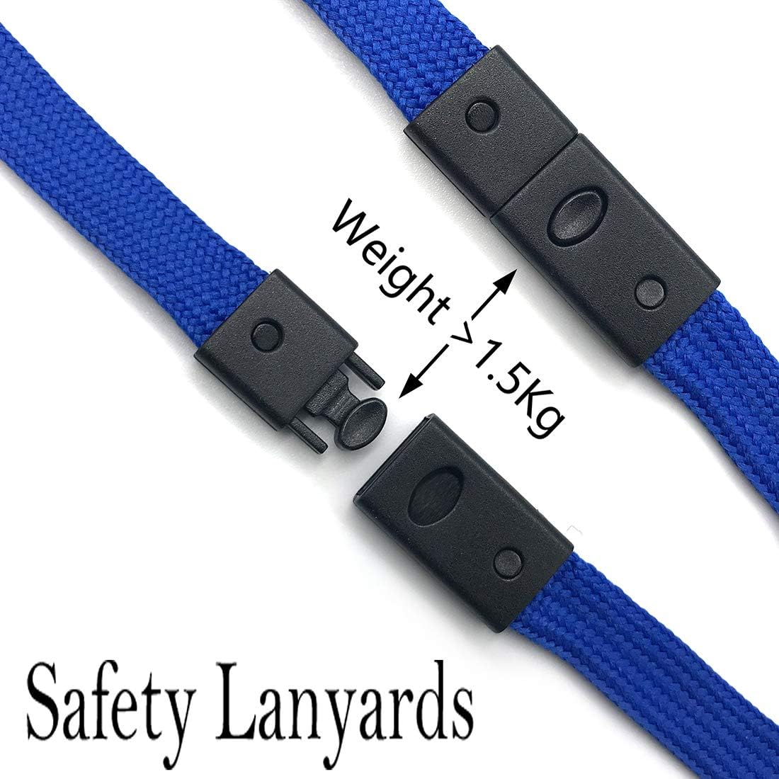 Bird Fiy Lanyards Breakaway Bulk Blue Lanyards Neck Flat Safety Badge Lanyard Bulldog Clip (Blue, 25 PCS) - Image 3