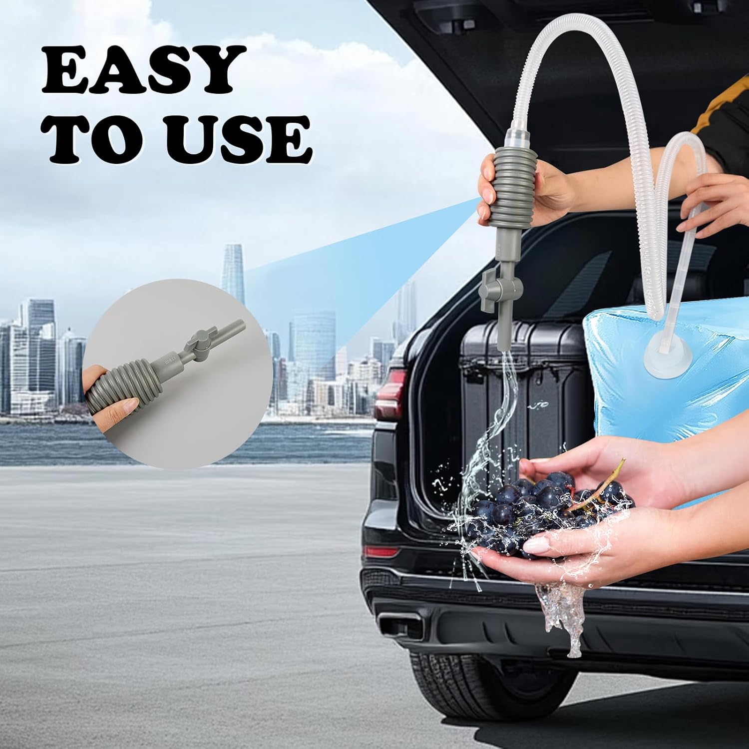 2 Pack 60 Gallon Bathtub Bladder for Emergency Water Storage, Water Storage for Disaster Preparedness, Hurricane Survival & Drinking Water, BPA-Free, Food Grade and Resuable Water Bag for Tub