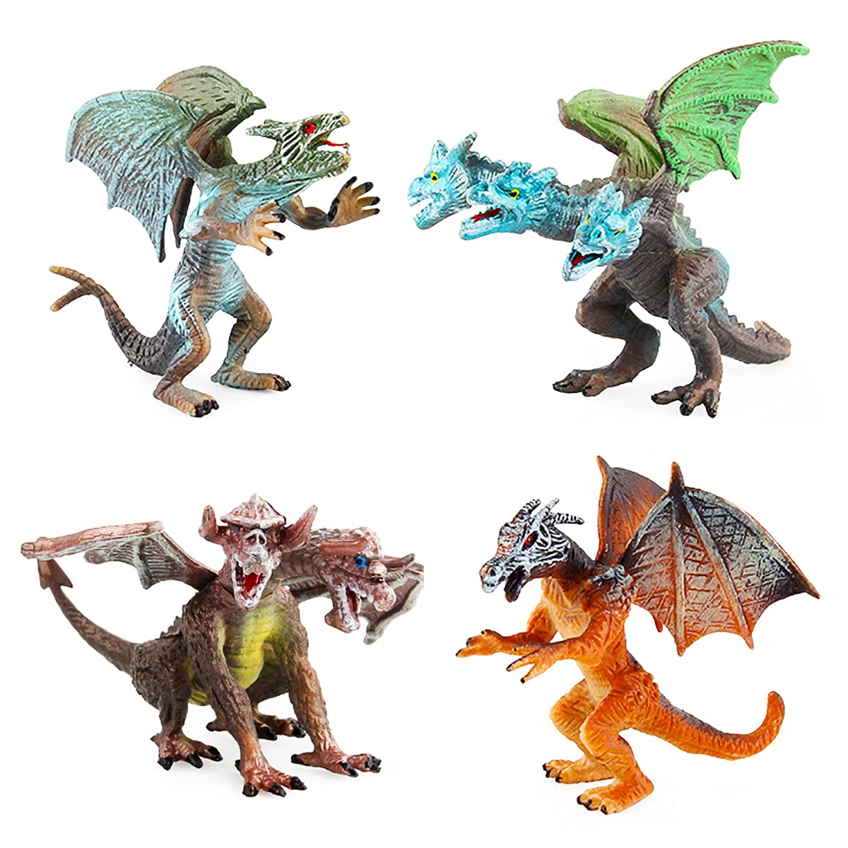 Buy Bbiam 4 Piece Assorted Dragon Figure Realistic Mini Dragons Set