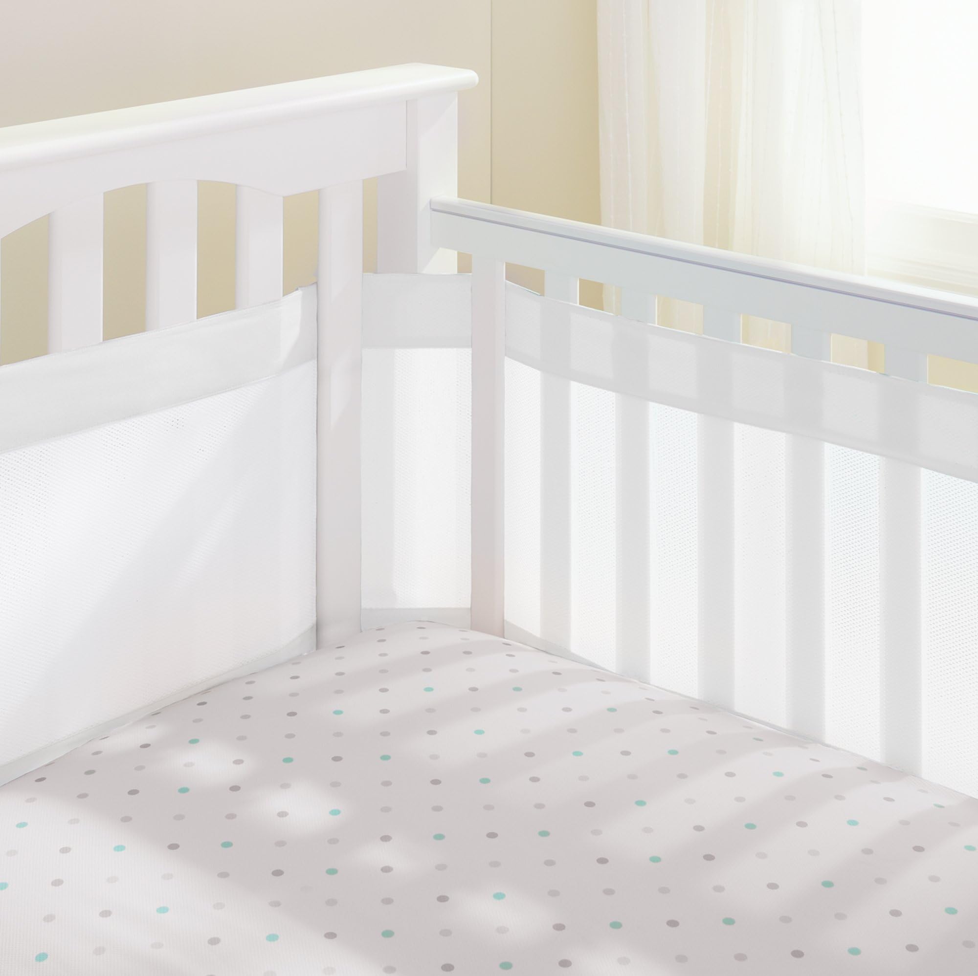 AirflowBaby | 14" Mesh Crib Liner, White Mist, White