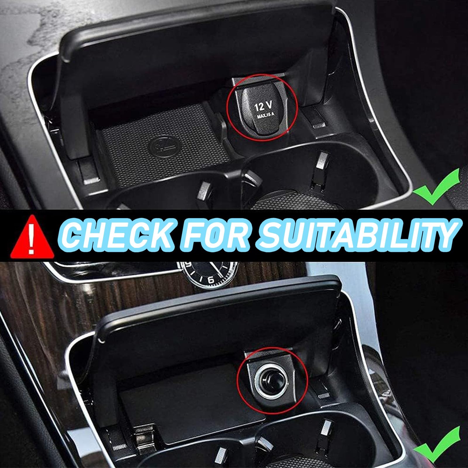 Caricabatterie Wireless per Auto per Mercedes Classe C/Glc Tutti i Modelli Accessorio con 15 W Wireless e USB Qc3.0 Ricarica Rapida Regalo per la Famiglia