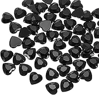 Vista 24 de MECCANIXITY 60 piezas de diamantes de imitación acrílicos de corazón de 0.59 pulgadas (0.591 in) con parte trasera plana, gemas de plástico