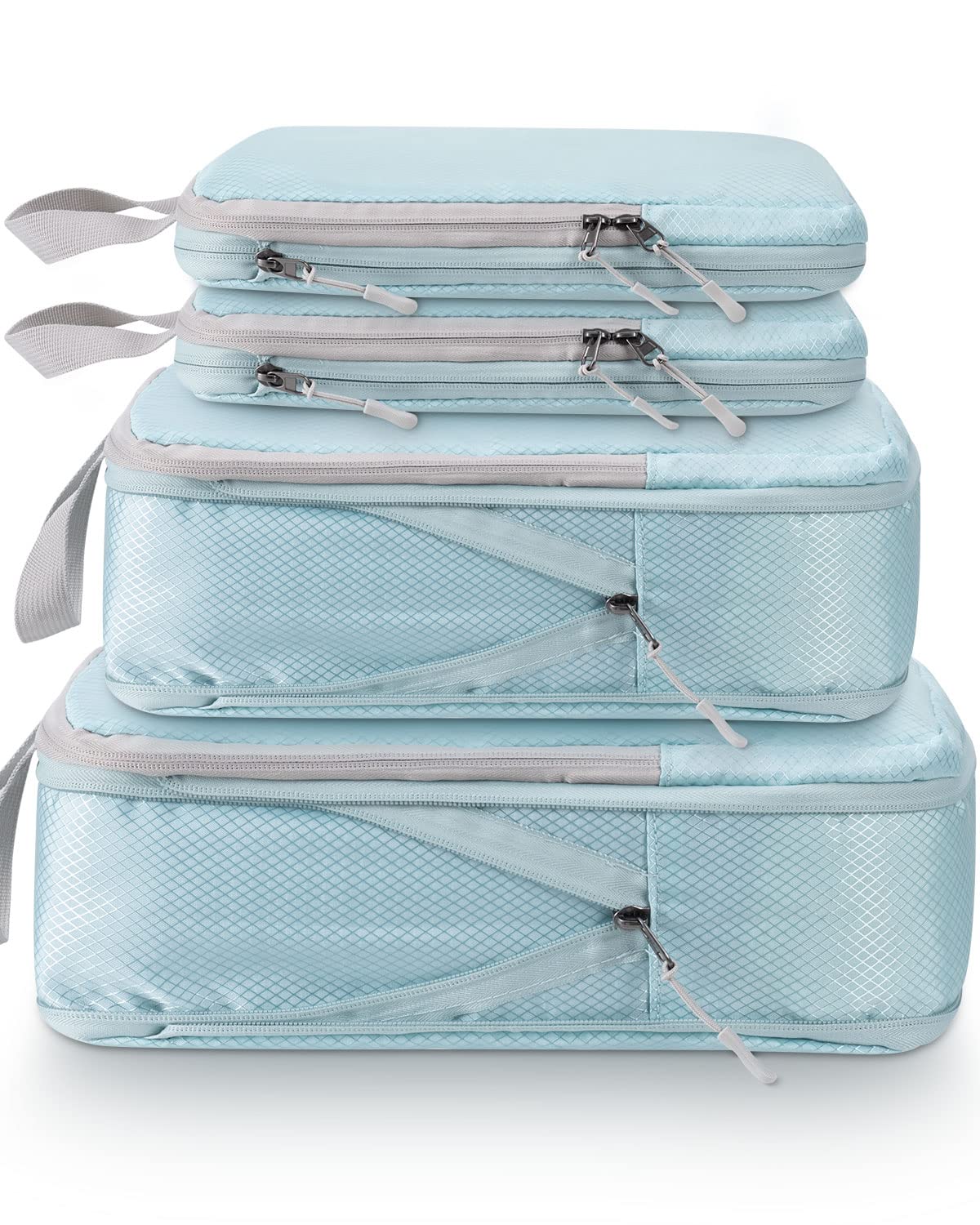 Set 4 Cubes Compression Voyage Meowoo - Organisateur Valise Nylon - Économiseur D'espace