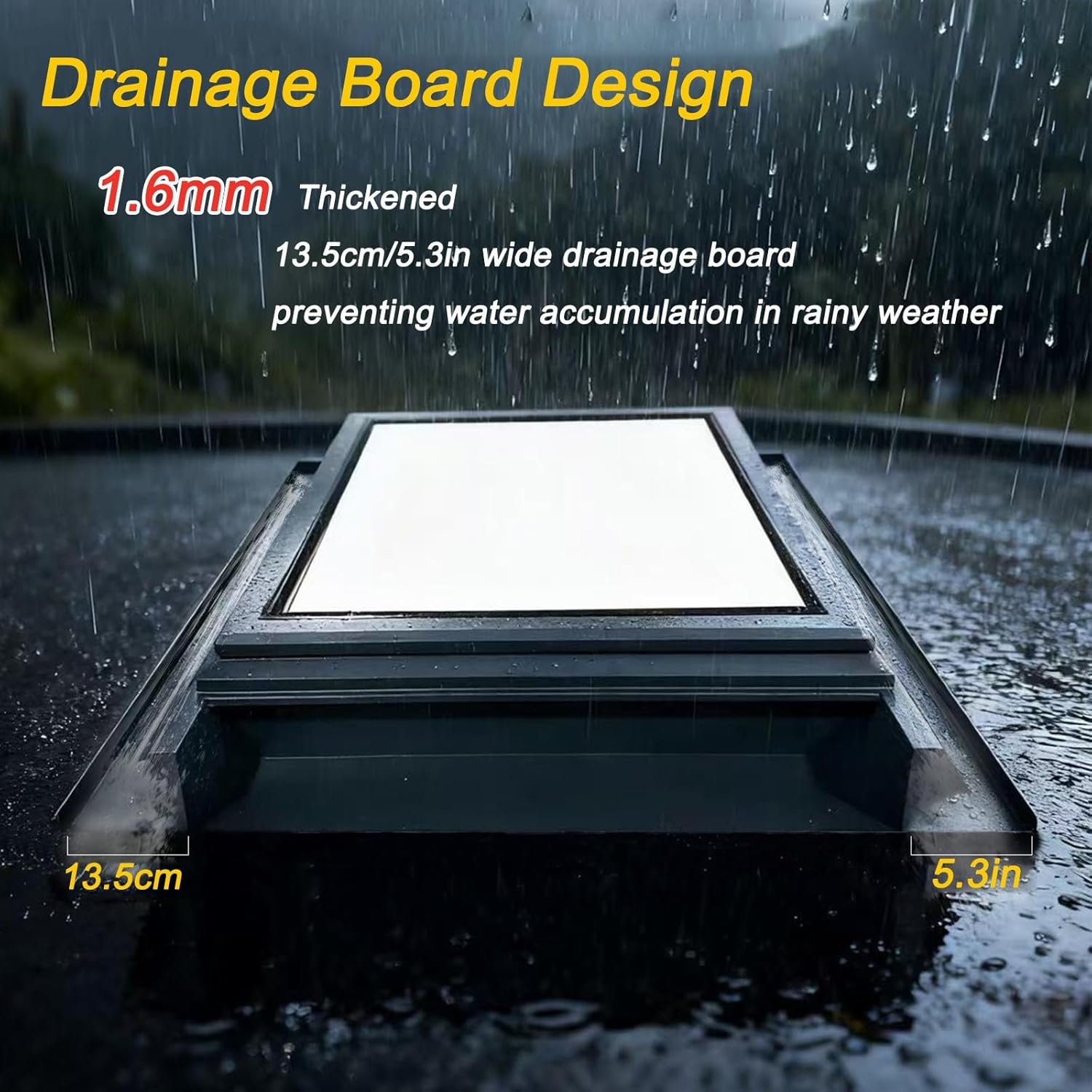Roof Access Hatch, Roof Hatch Cover with Drainage Board, Double Layer Thickened Glass Cover, Attic Skylights for Basement, Emergency Access