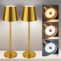 VARICART LED Asztali Lámpa Szett, 2db Vezeték Nélküli Érintésvezérelt, USB-C Tölthető, 3 Színhőmérséklet, Állítható Magasság, IP54 Vízálló,  1