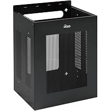 Tecmojo 4U Vertical Wall Mount Rack Cabinet Enclosure Low Profile Wall Mountable Server Rack, Black