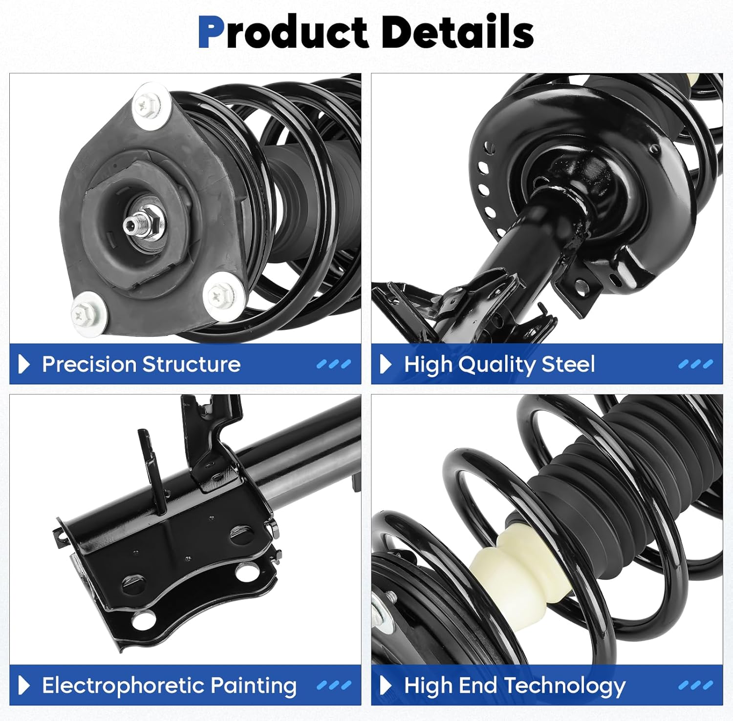 Front and Rear Struts Assembly Shock Absorber & Sway Bar End Link Compatible with 2007-2012 Nissan Sentra, Replace for 172379 172378 4341659 (6Pcs)
