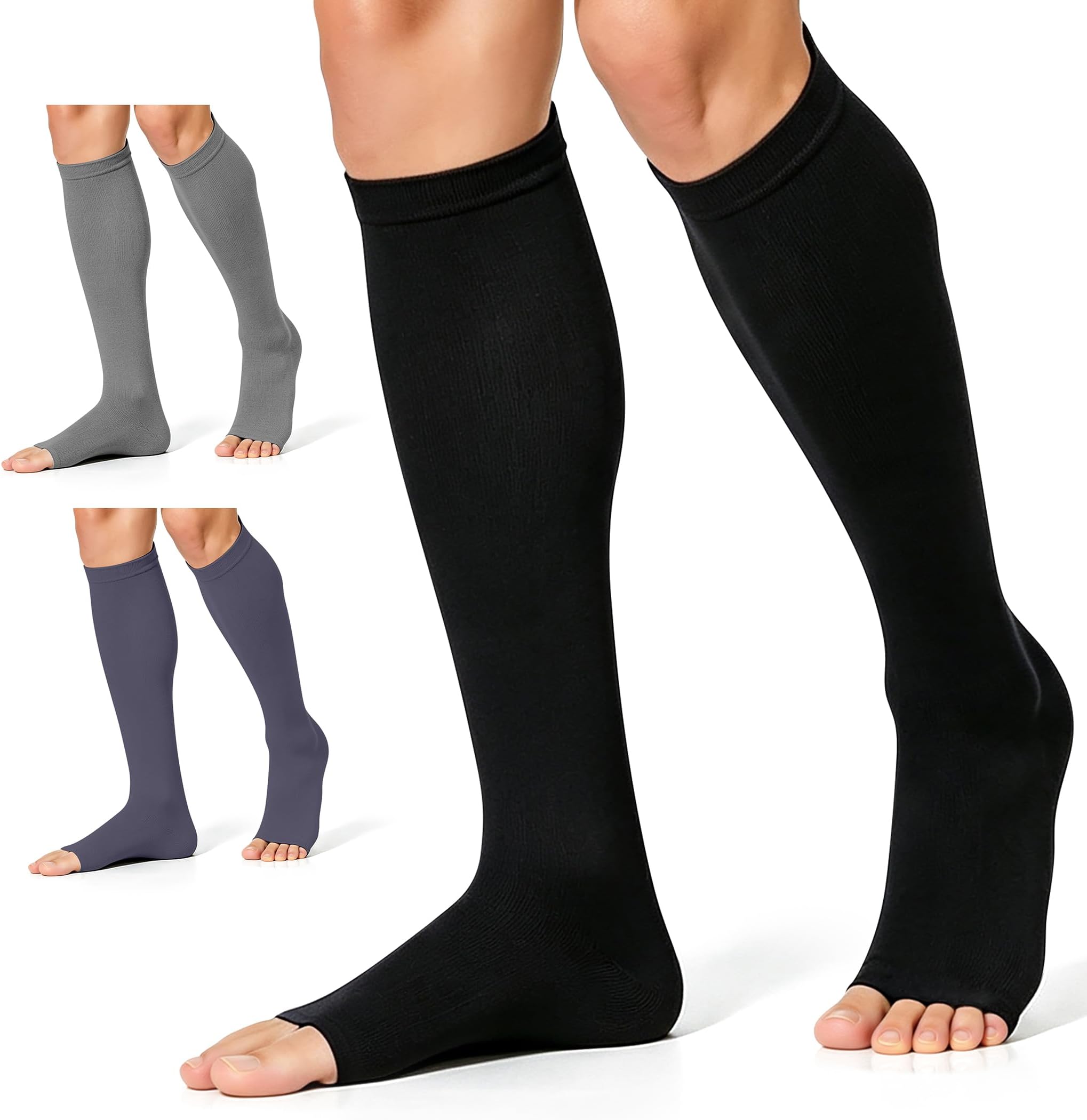 Copper Compression Socks (3 Pairs), 15-20 mmhg is BEST Athletic & Medical for Men & Women, Running, Flight, Travel, Nurses - Boost Performance, Blood Circulation & Recovery