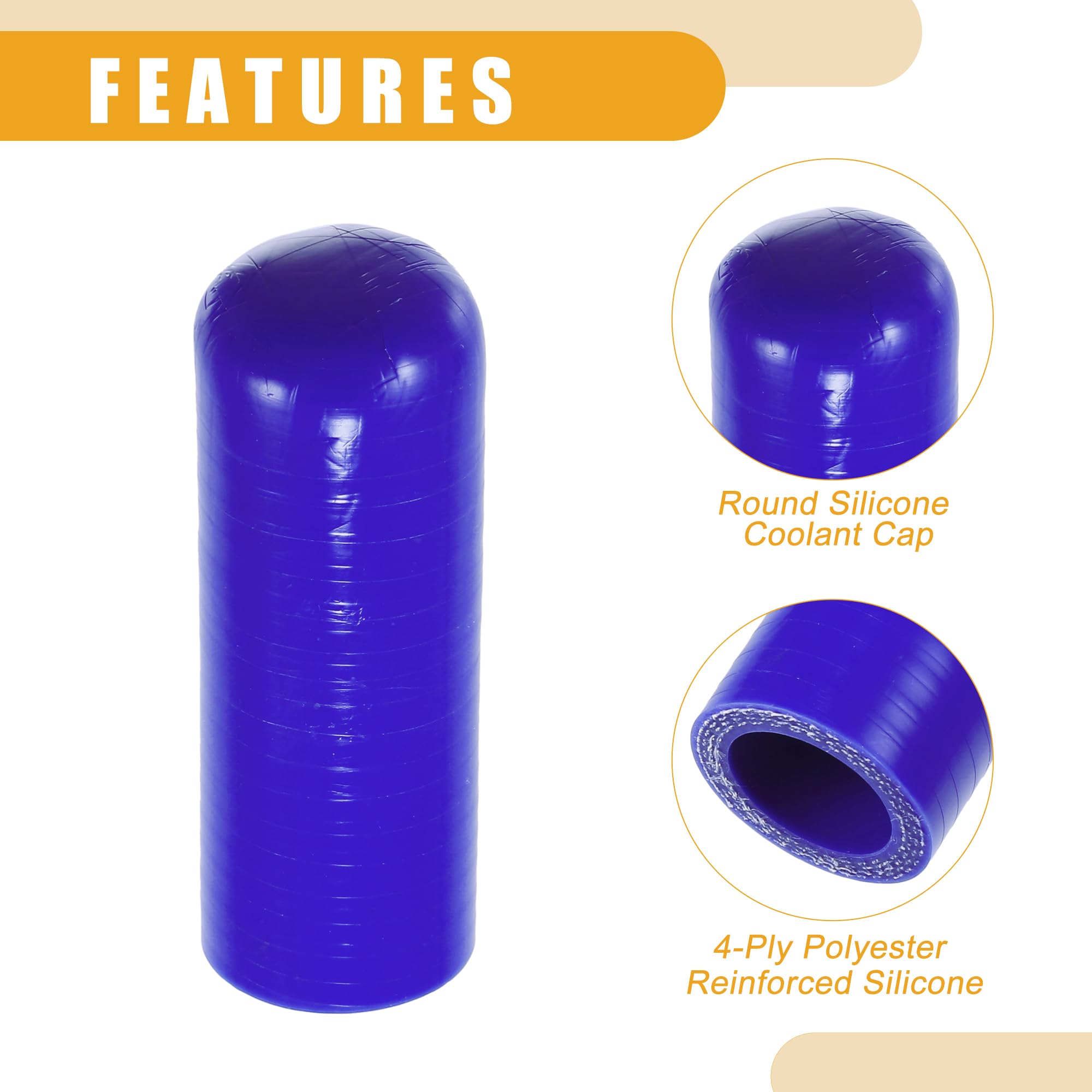 Tappo Universale Per Tubi In Silicone Auto, 22mm X 60mm, Blu, Rinforzato 3 Strati, Resistente Al Calore