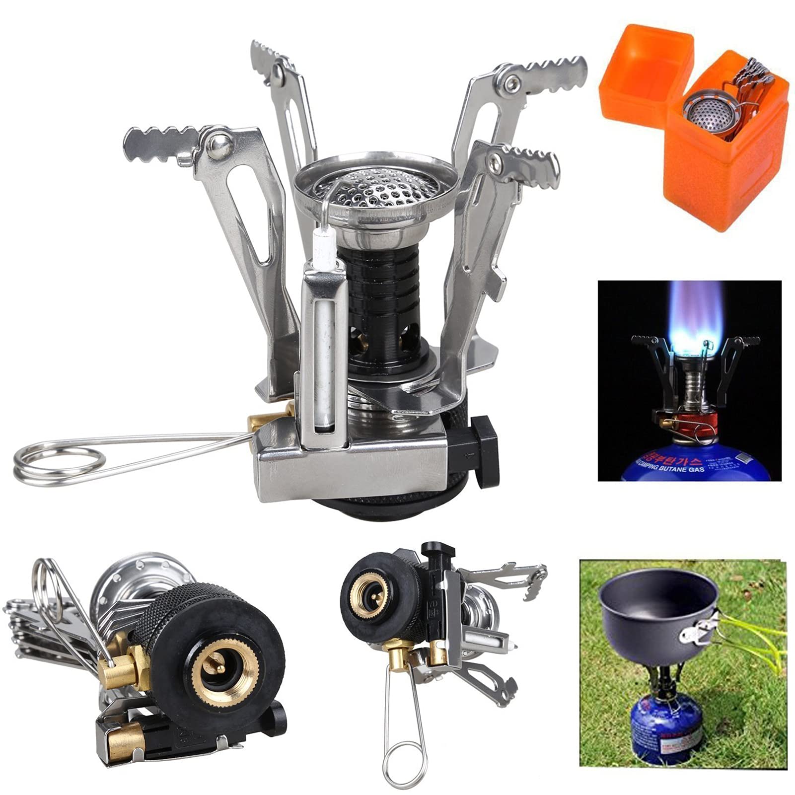 Camping Kochgeschirr Pan Kessel Wandern im Freien Kochen Picknick Schüssel Besteck Löffel Ofen Set 1-2 Personen Tragbarer Nichtstocktopf mit Mesh Kit Tasche A1-One Size