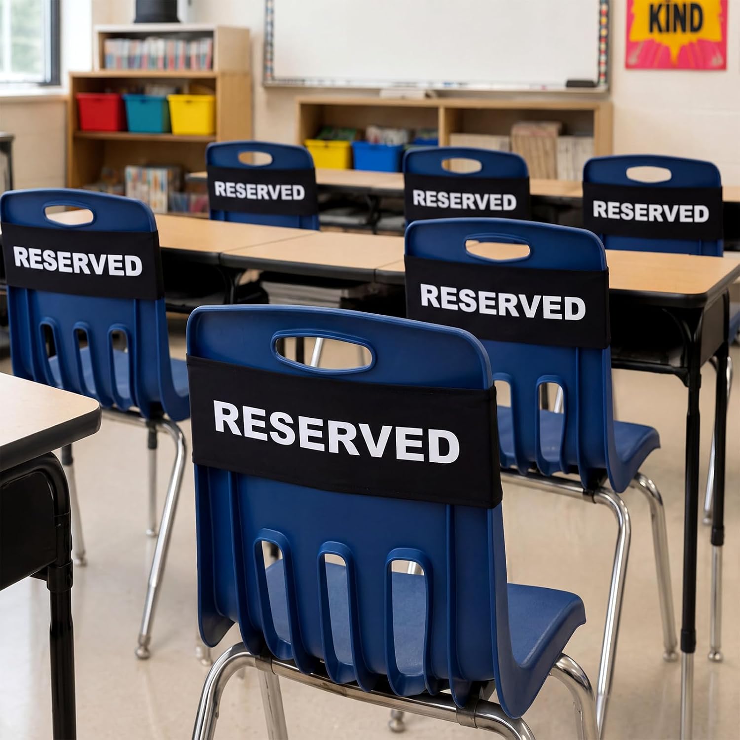 Irenare 12 Pcs Reserved Chair Bands 5 x 13 Inch Stretch Seating Signs