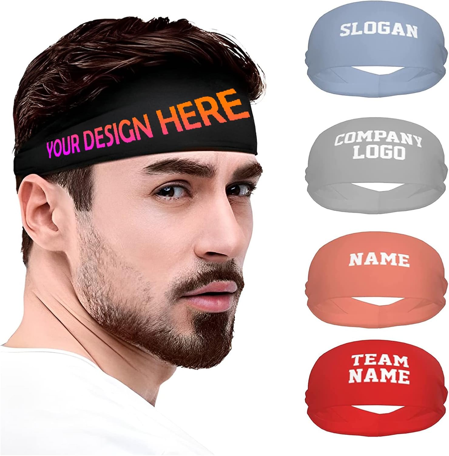 Custom Sport Headbands Personalized Add Your Logo Photo
