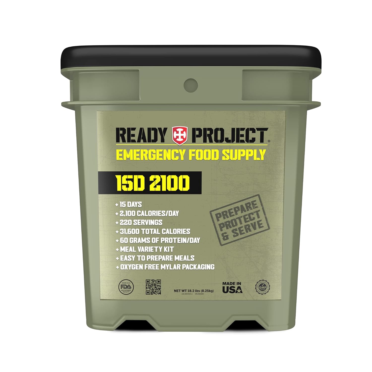 Ready Project ® 15D - 15 Day 2100 Calories per Day - 60g Protein per Day - Emergency Food Supply