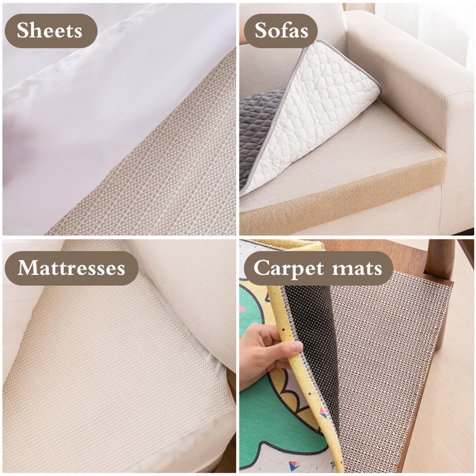Tapis parquet Anti Glisse tapiss antidérapant,sous-Tapis Antidérapant Découpable,Tapis Antidérapant Polyvalent,Protection Contre Chutes,pour Tapis,Parquet,Carrelage,Moquette